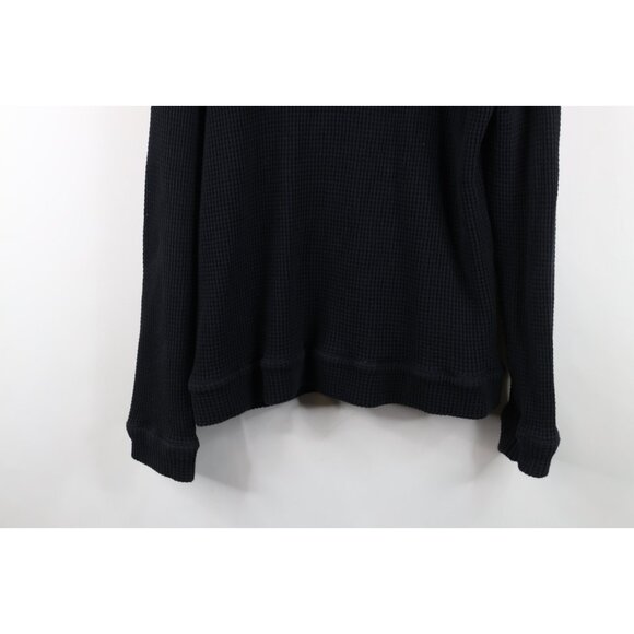 Armani Exchange Mens Large Spell Out Leather Trim Thermal Waffle Knit Hoodie - Picture 13 of 13